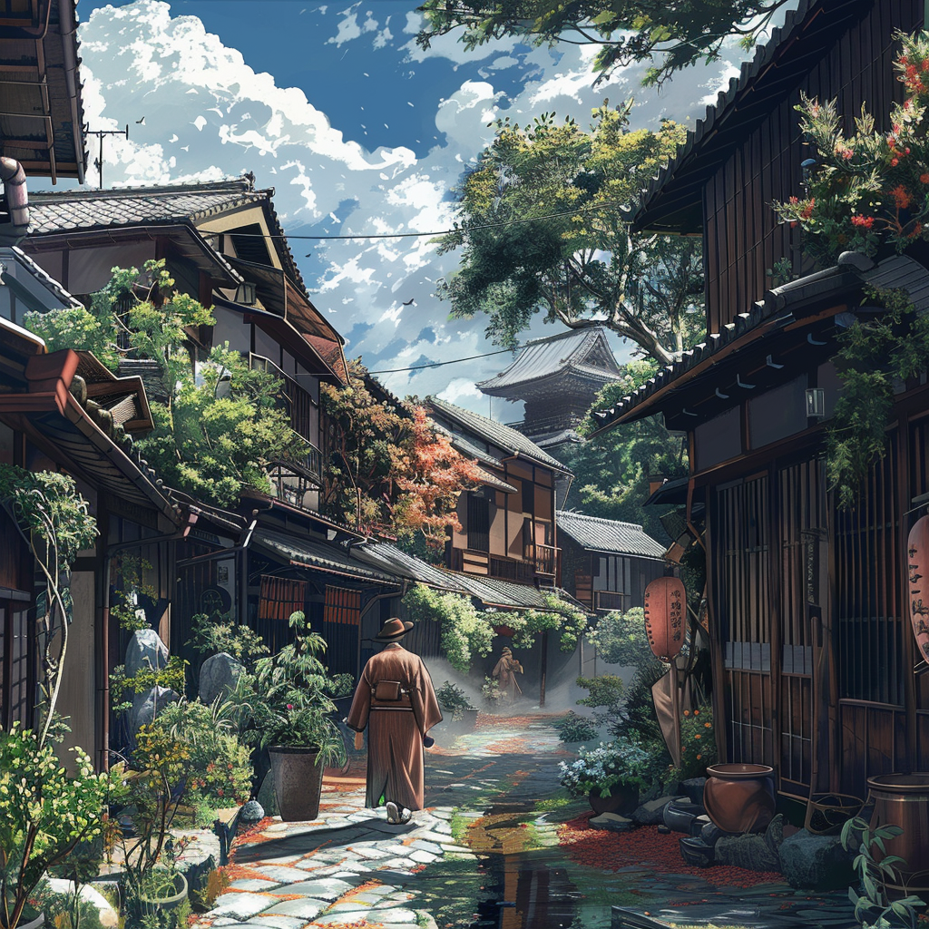 anime style picture of anime style picture of two guys in a japan village ,Rich in details High quality, gorgeous, glamorous, 8k, super detail, gorgeous light and shadow, detailed decoration, detailed lines ,Rich in details High quality, gorgeous, glamorous, 8k, super detail, gorgeous light and shadow, detailed decoration, detailed lines