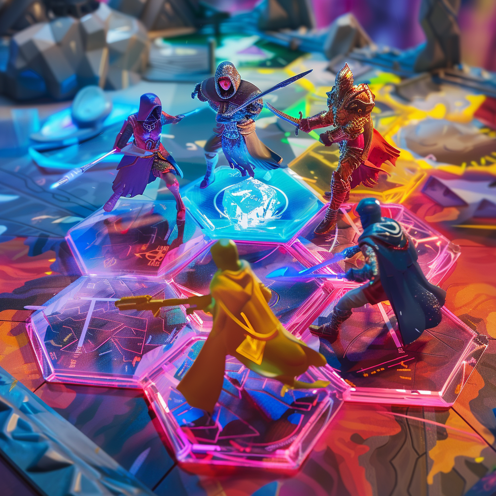 an board game like Team Fight Tactics (TFT) with vibrant colors