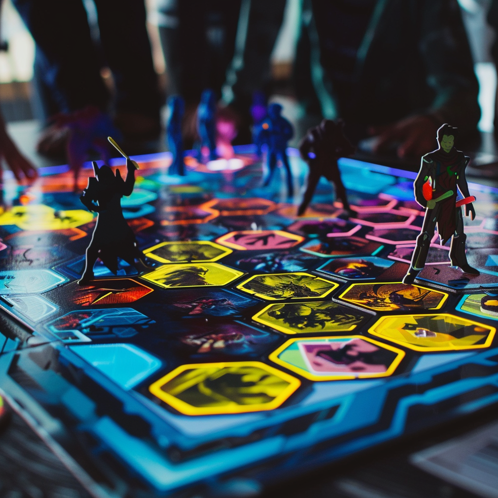 an board game like Team Fight Tactics (TFT) with vibrant colors