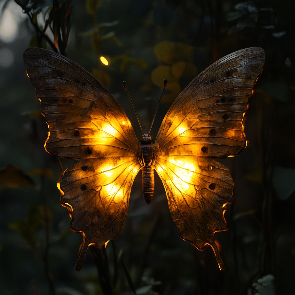 a glowing butterfly