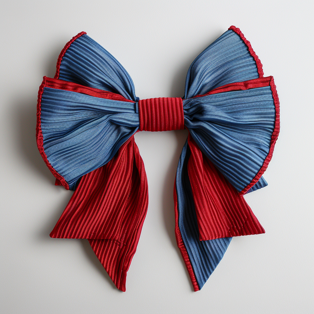 a bow blue and red