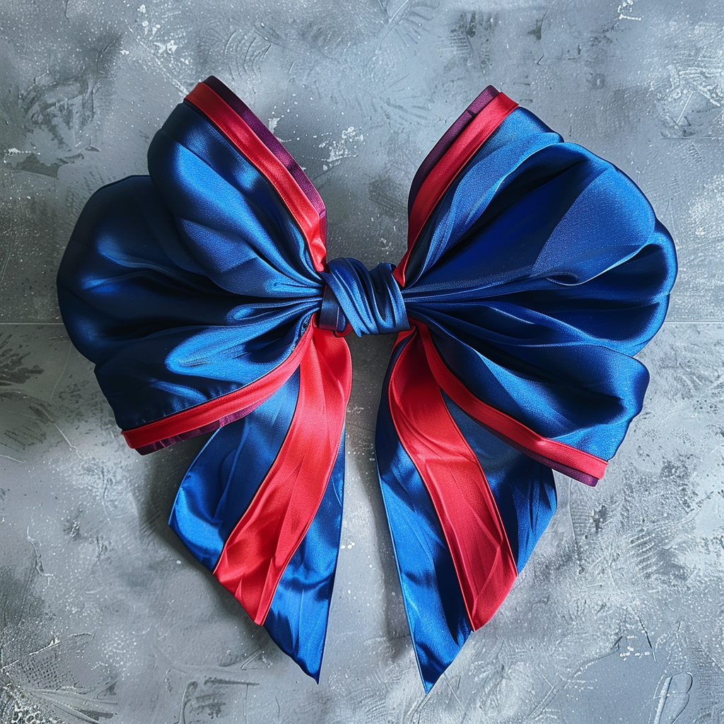 a bow blue and red