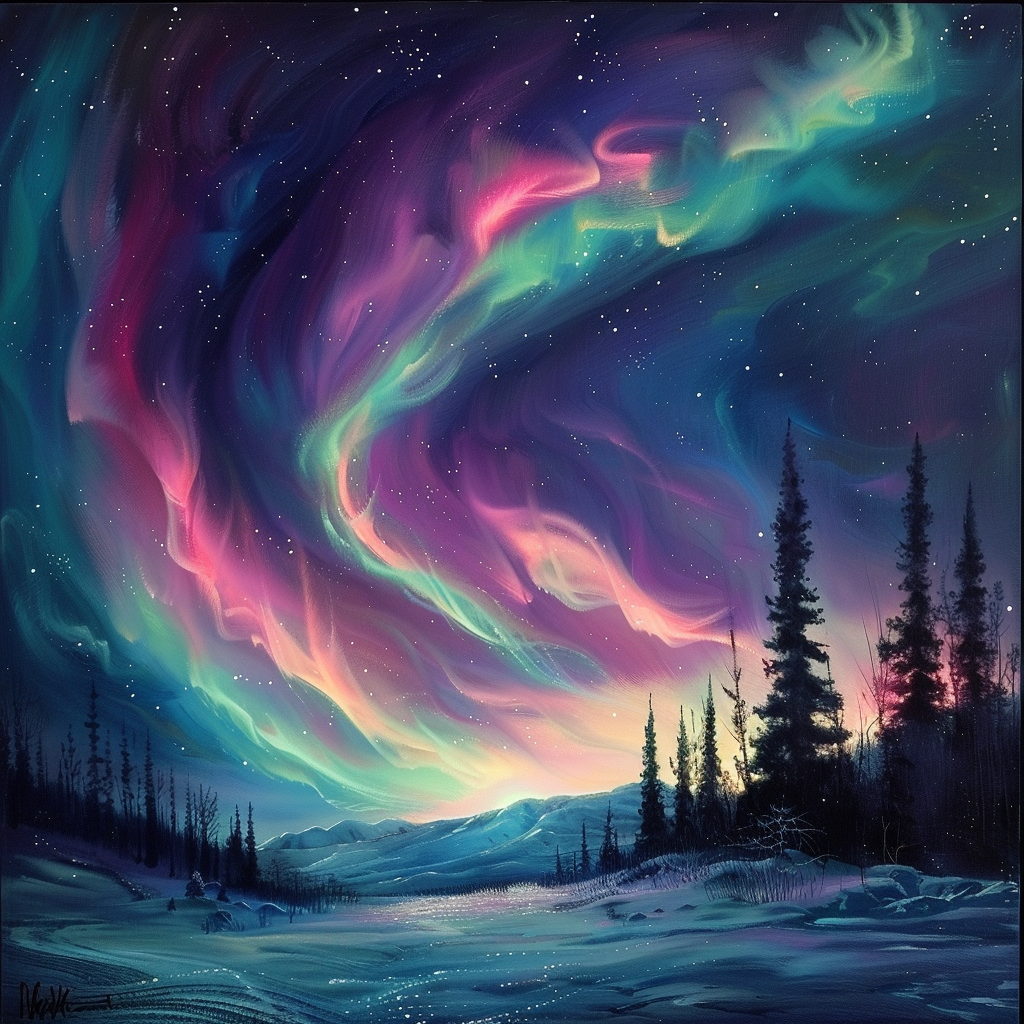 a beautiful northern lights