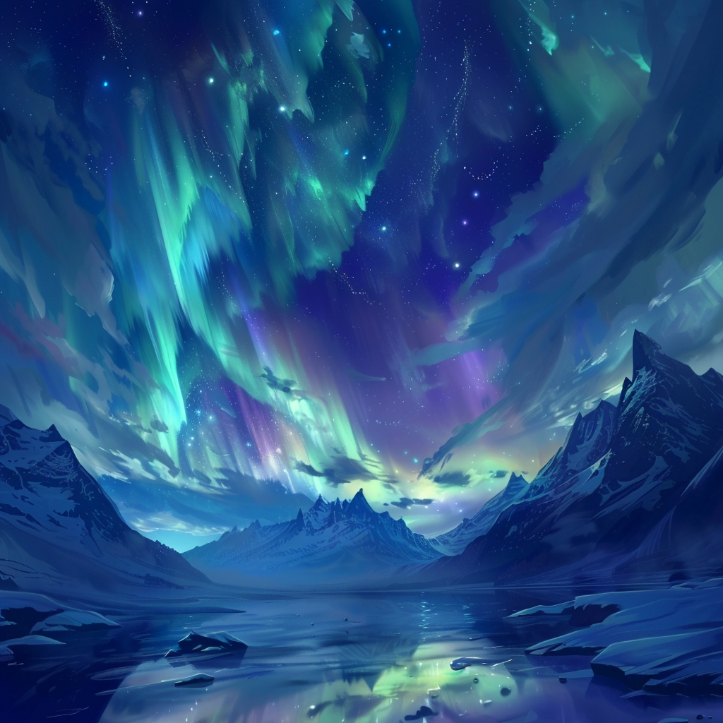 a beautiful northern lights