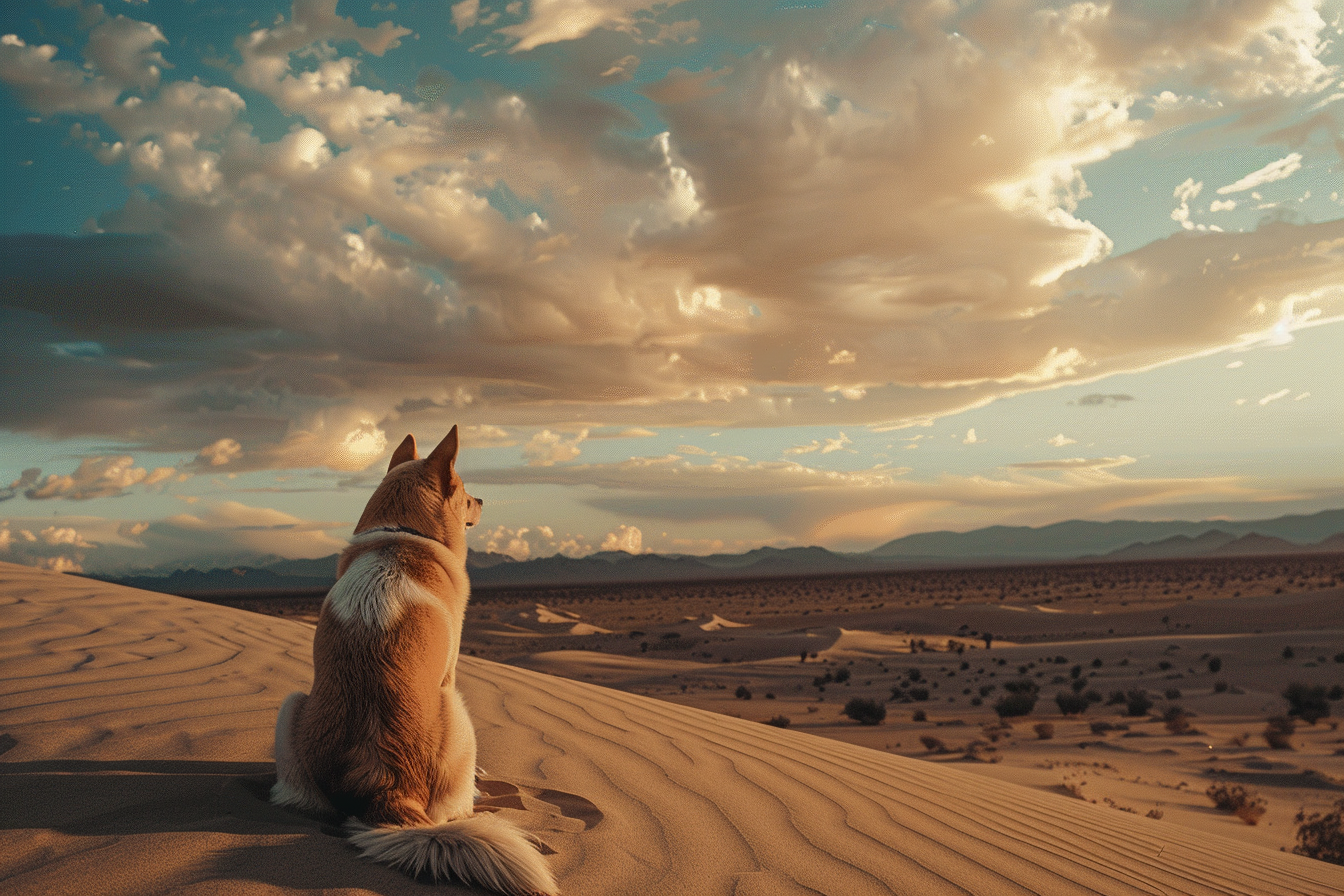 a nice day in the desert with my dog