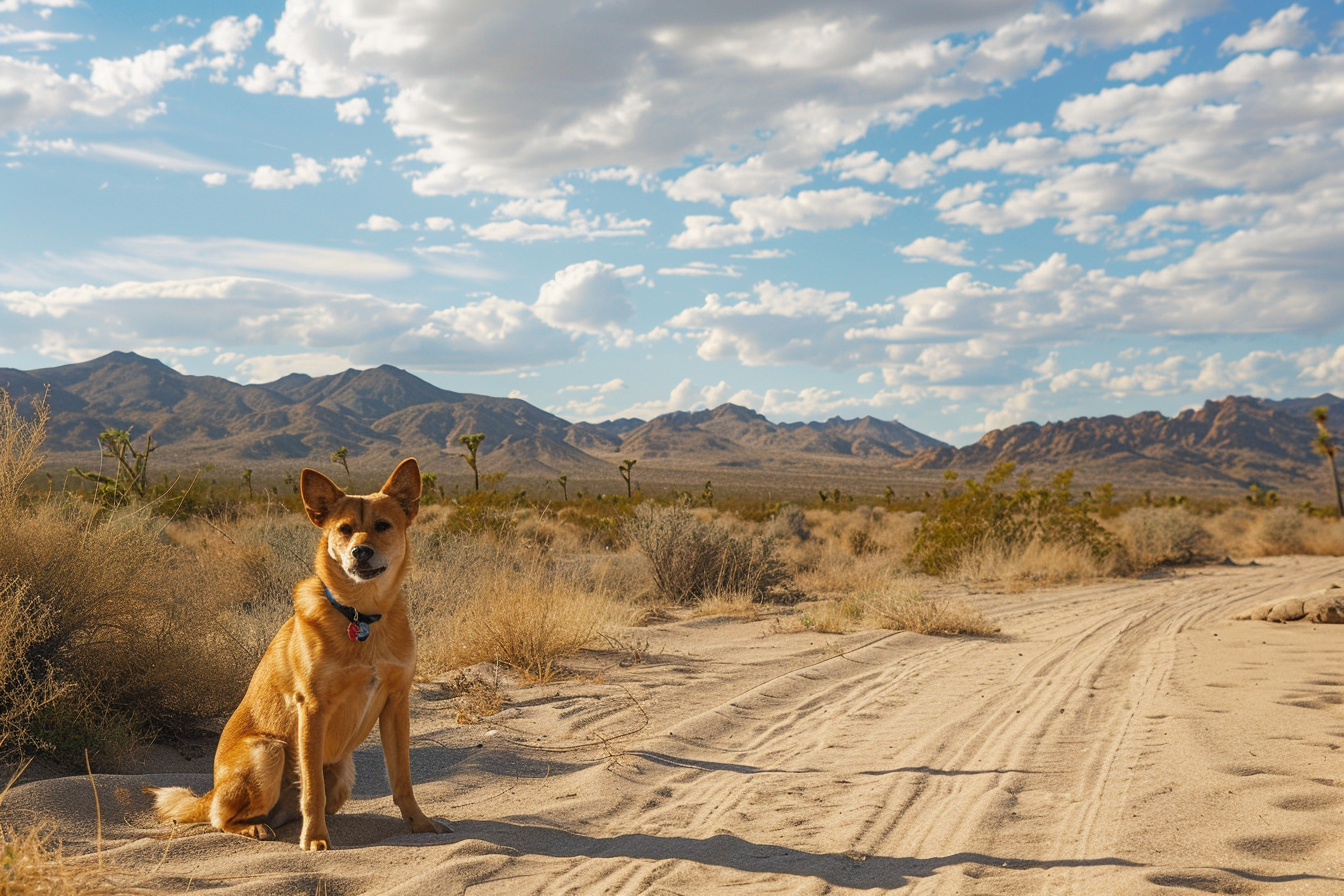 a nice day in the desert with my dog