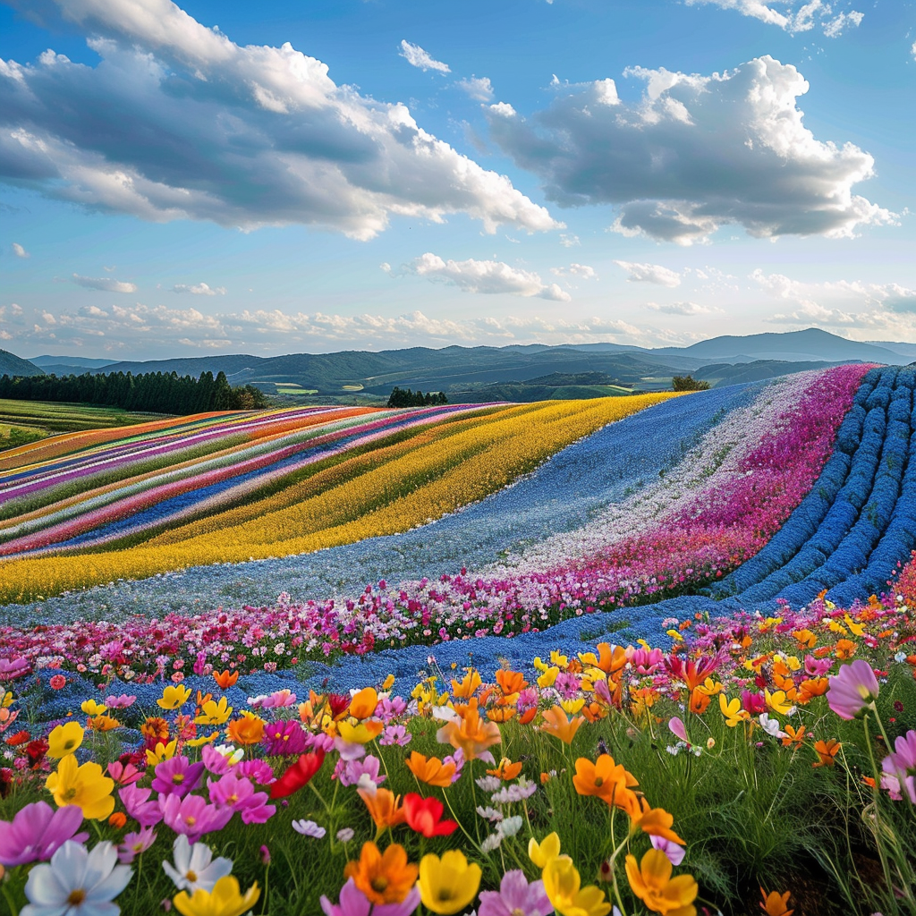 a unique flower field, it's restores your mental health