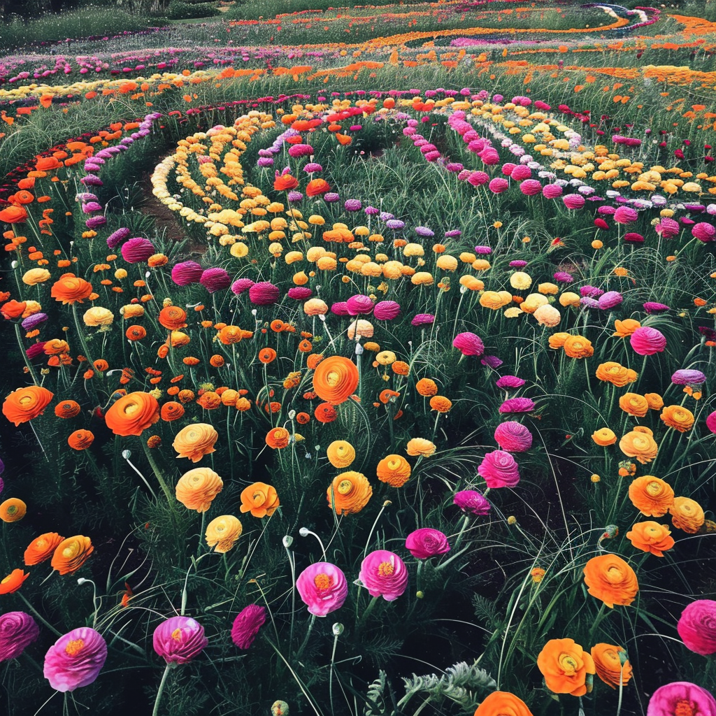 a unique flower field, it's restores your mental health