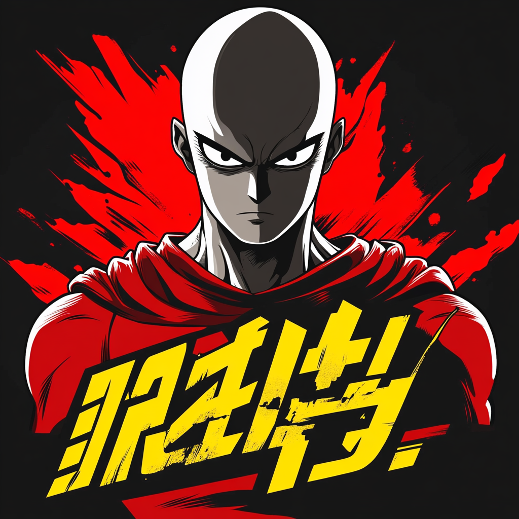 Logo del héroe más fuerte Saitama