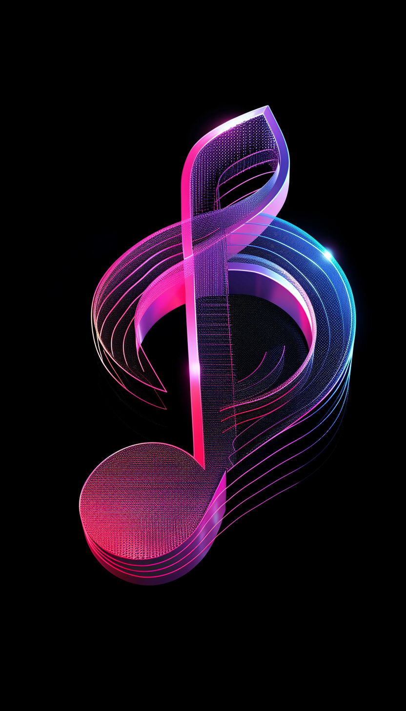 a music note with synthwave colors