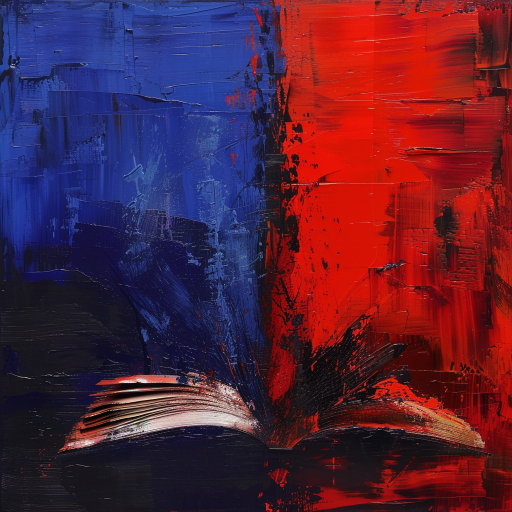 a read blue and red